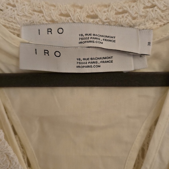 IRO Newberry knit crochet mini dress cream size 38 US 6 - Picture 8 of 9